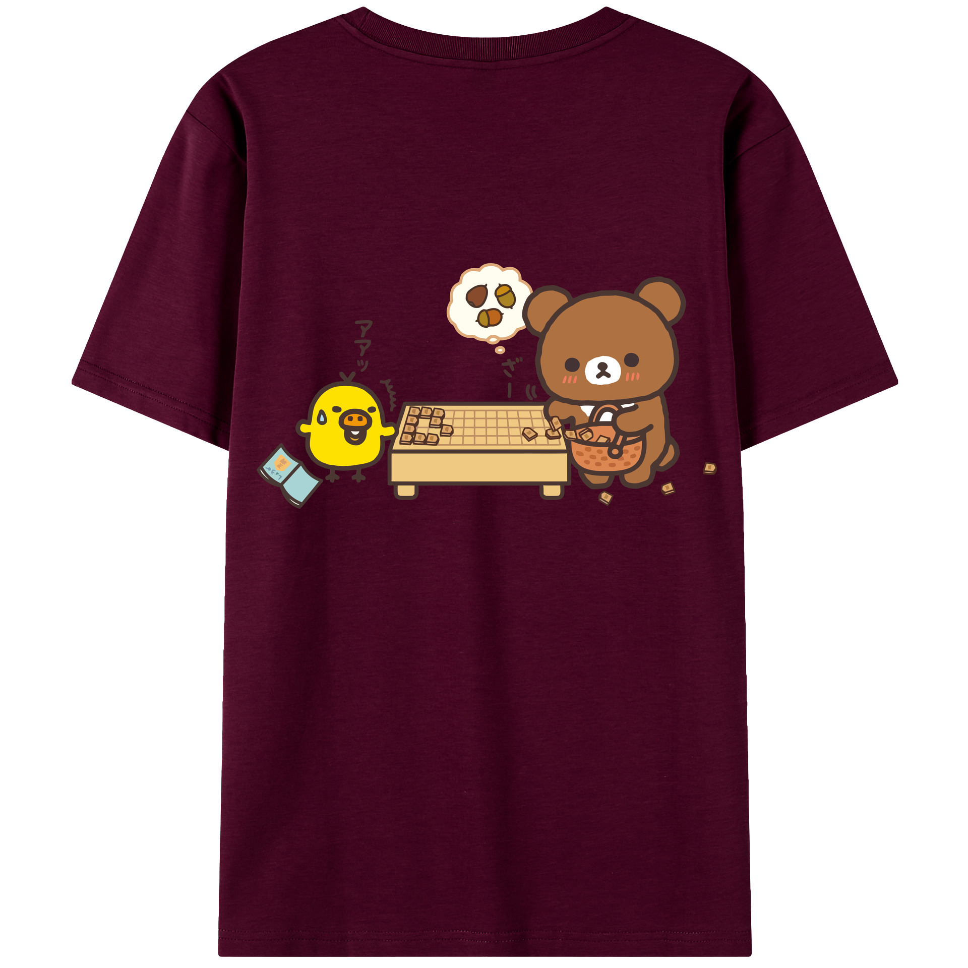 （画像用） リラックマ リラックマ キイロイトリ Rilakkuma Korilakkuma Kiiroitori レディース半袖Tシャツ(バックプリント)
